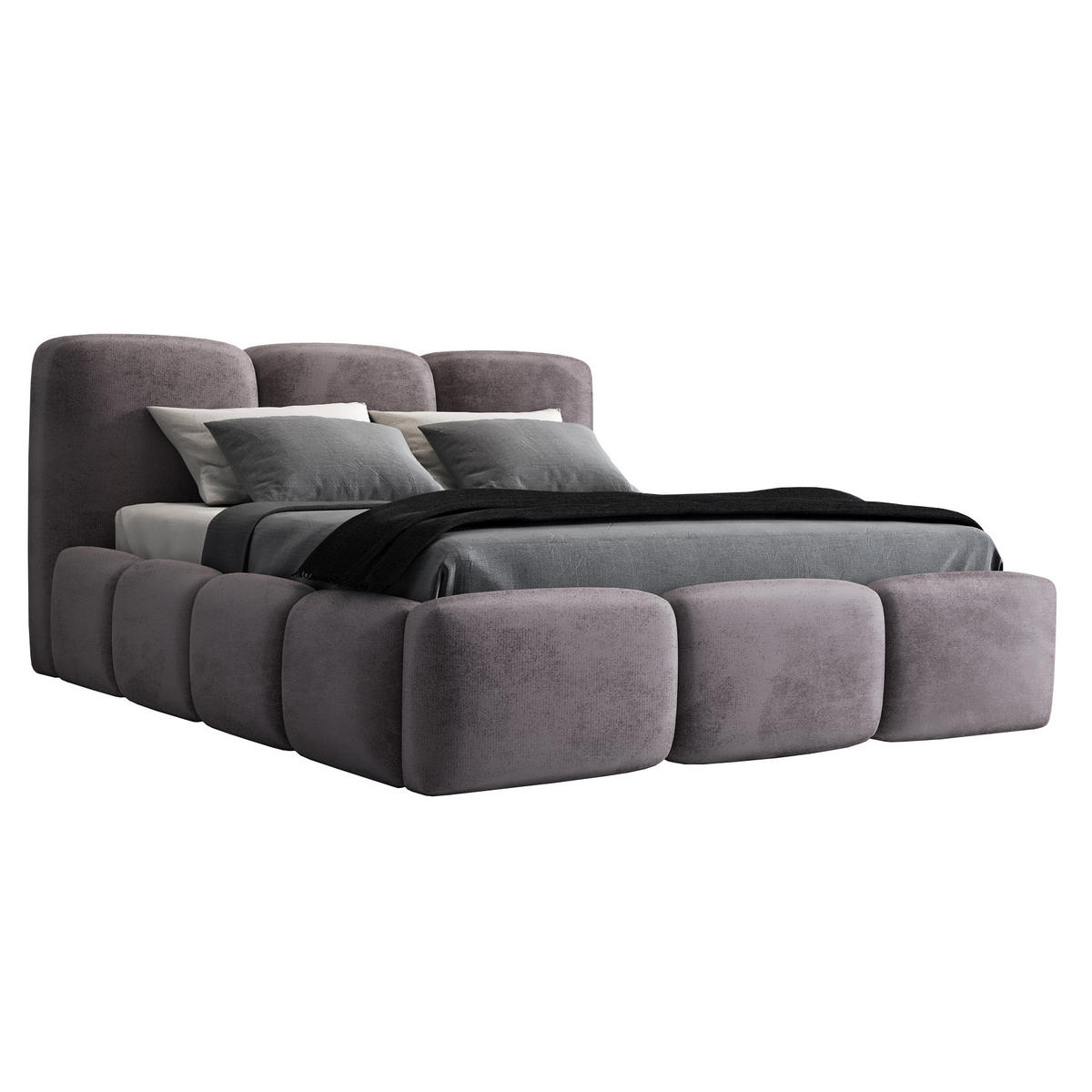 POLSTERBETT STAR-OM 90 x 200 in Grau - Grau, Textil (90/200cm) - A&J MöbelLand
