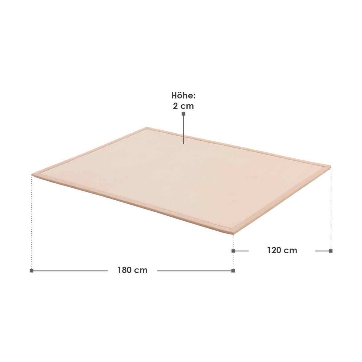 SPIELMATTE Maila beige 180 x 120 cm - Beige, Textil (120/2/180cm) - Juskys