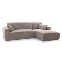 ECKSOFA L Form Catea Beige 279/145/84 cm Rechts mit Schlaffunktion - Beige/Schwarz, Kunststoff/Textil (279/145cm) - AX Living