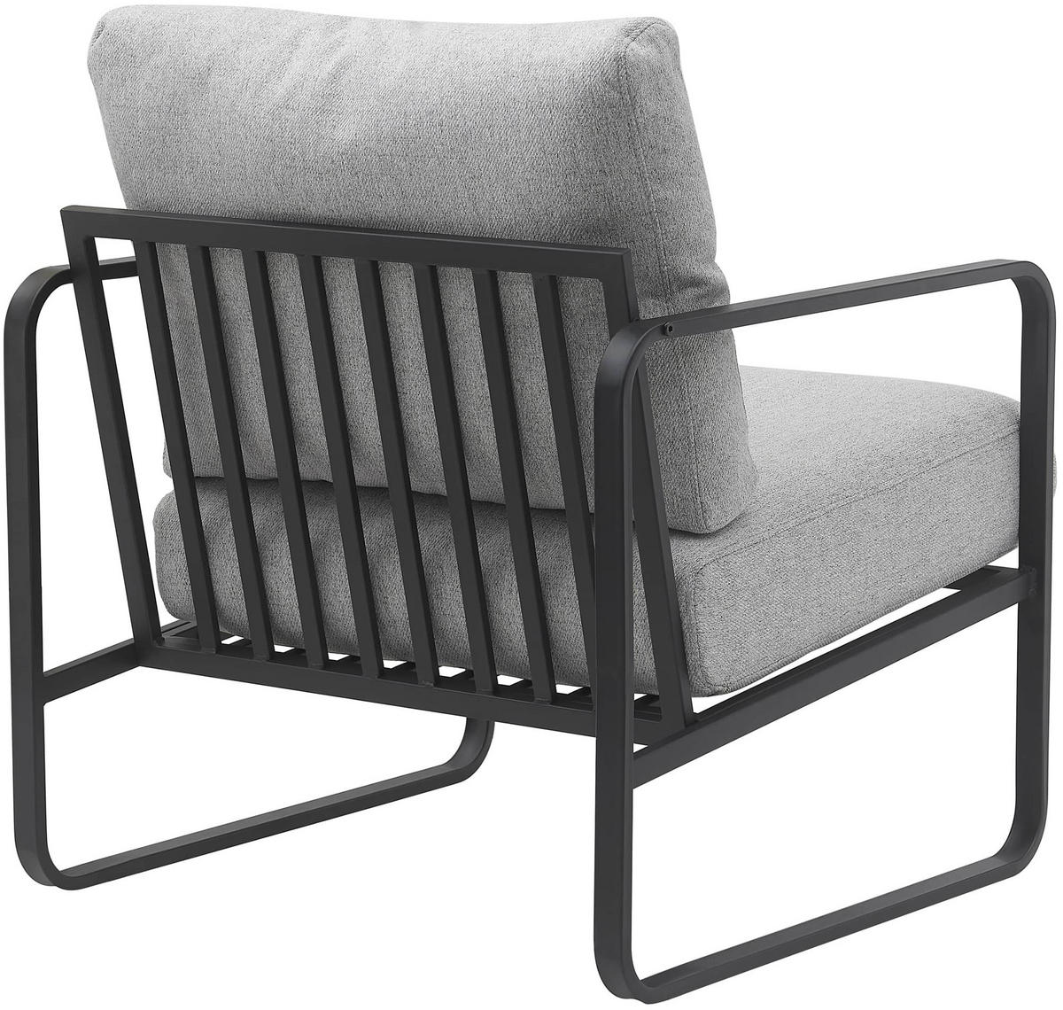 SESSEL Stoff hellgrau - Hellgrau/Schwarz, Textil/Metall (70/82/74cm) - CLP