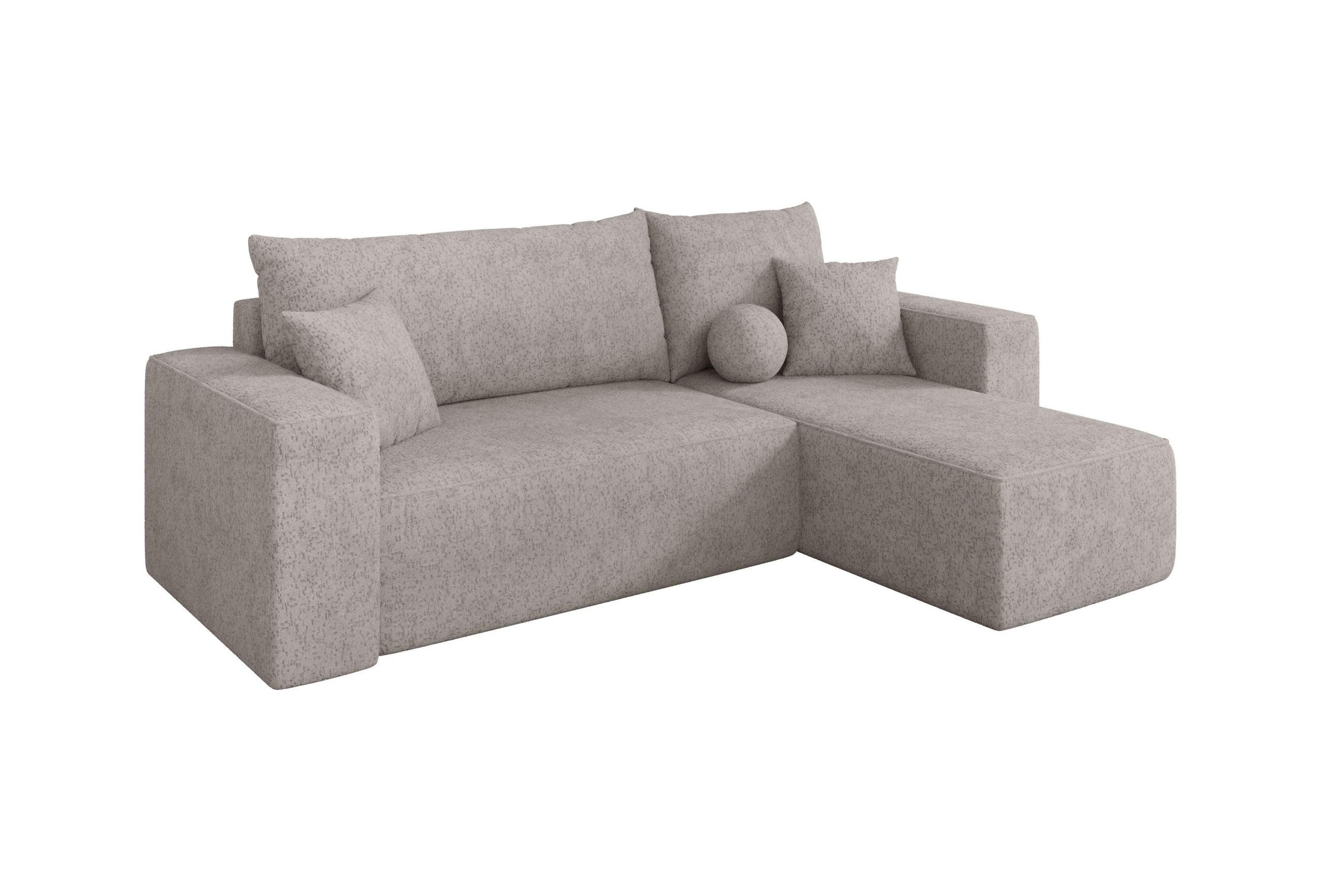 ROHOVÁ SEDAČKA s funkcí spaní, otoman vpravo SENO-L 249x139x85 světle šedá velur - černá/světle šedá, kompozitní dřevo/textil (249/139cm) - ALTDECOR
