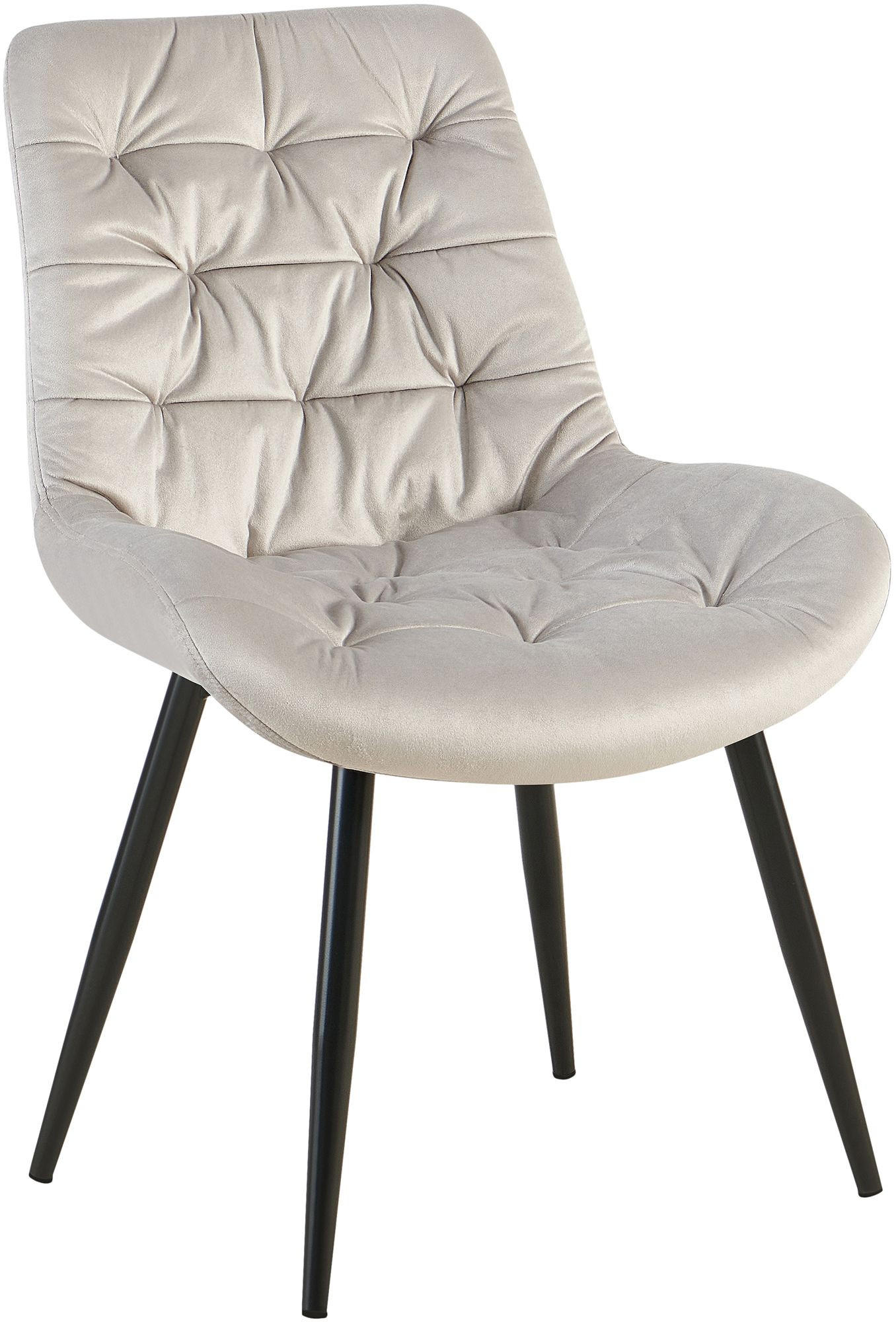 ESSZIMMERSTUHL Samt Grau - Schwarz/Grau, Textil/Metall (56/85/63cm) - CLP