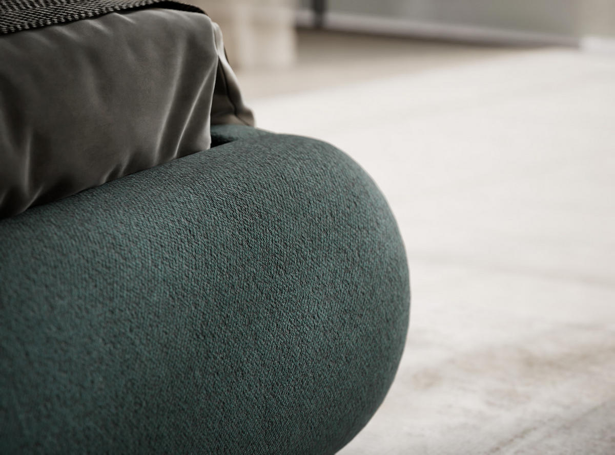 POLSTERBETT Maumere Dunkelgrün 180/200 cm im Webstoff - Dunkelgrün/Schwarz, Holz/Holzwerkstoff (180/200cm) - Maison de Reve