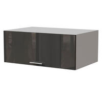 AUFSATZSCHRANK Essen W6B/90 Graphit Hochglanz / Weiß Matt 90 / 59 / 36cm - Graphitfarben/Weiß, Holz/Holzwerkstoff (90/36/59cm) - Feldmann-Wohnen