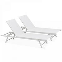 SONNENLIEGE 2-tlg., Weiß - Weiß, Metall (195/90/60cm) - Oviala