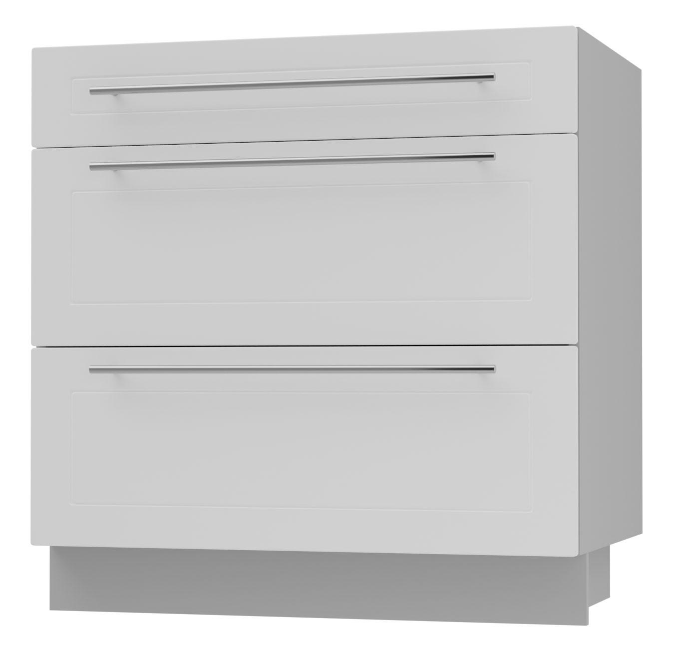 SCHUBLADENUNTERSCHRANK Kvantum D3M/80 80 / 50 / 82cm - Weiß/Grau, Holz/Holzwerkstoff (80/82/50cm) - Feldmann-Wohnen