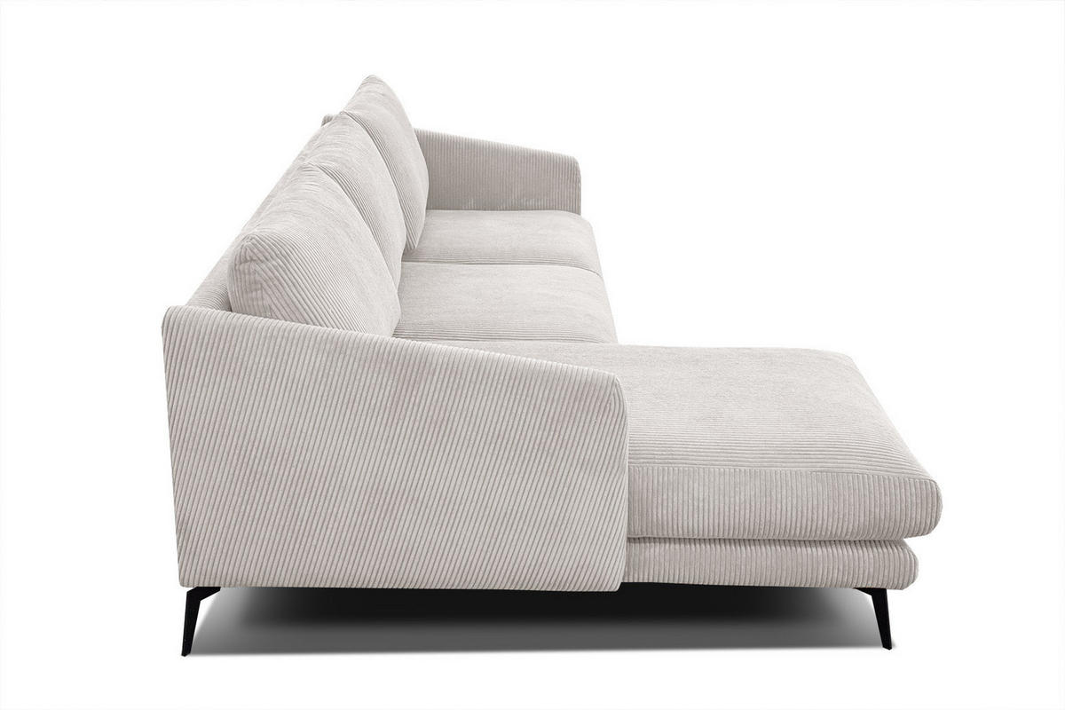 ECKSOFA VILT 4-Sitzer, weiß - Schwarz/Weiß, Holzwerkstoff/Textil (156/255cm) - Courtois Laville
