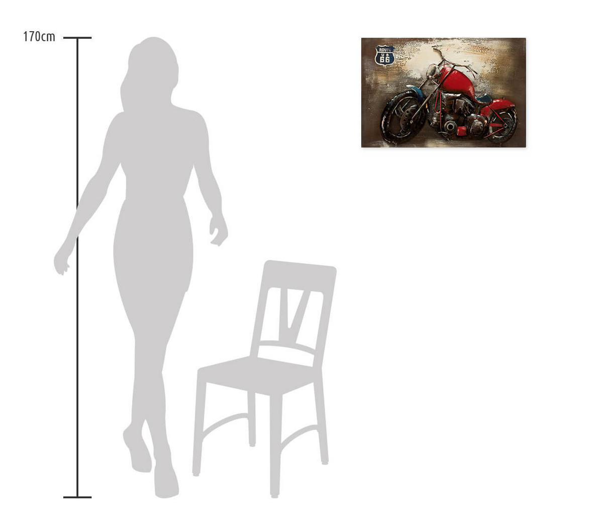 METALLBILD Rot 60/40 cm - Rot/Braun, Metall (2.04/40cm) - KUNSTLOFT