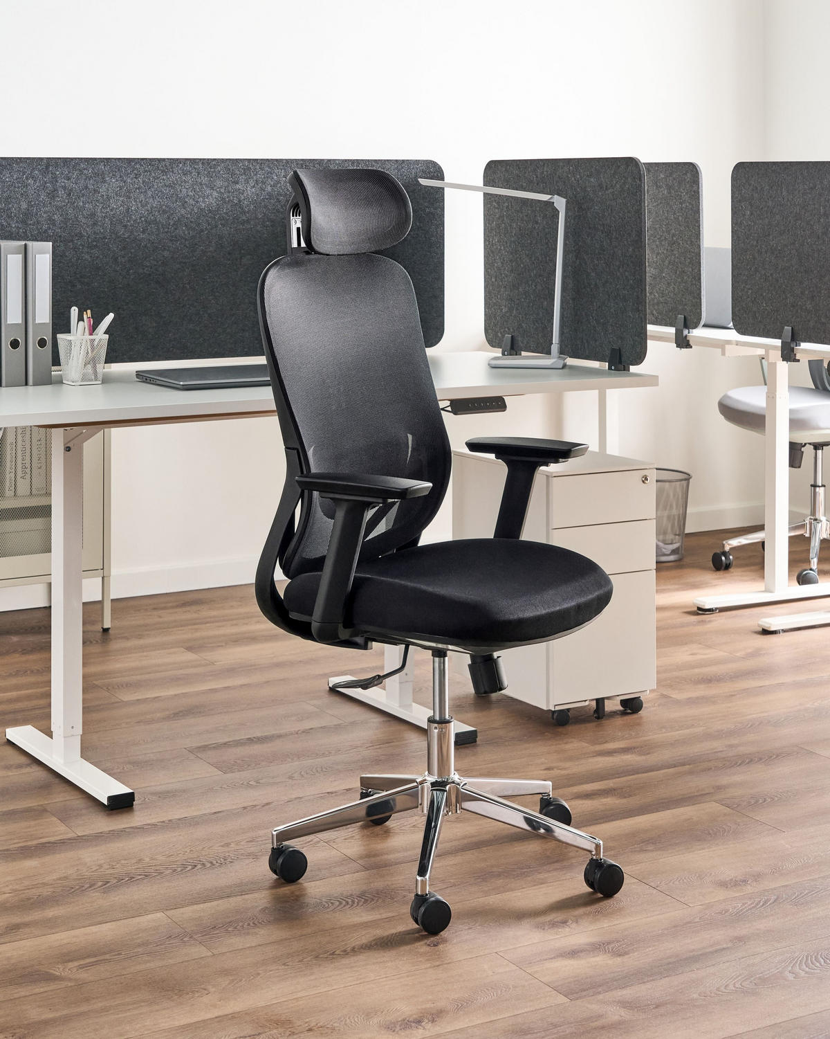BÜROSTUHL SchwarzErvione - Schwarz, Textil (60/118/60cm) - Beliani