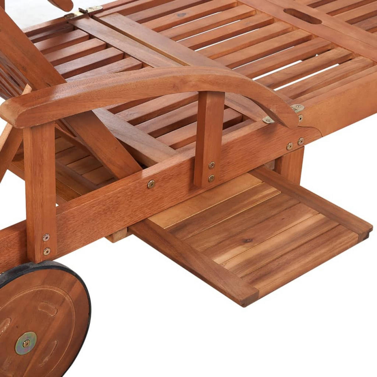 SONNENLIEGE Massivholz Akazie - Braun, Holz (68/83/200cm) - vidaXL