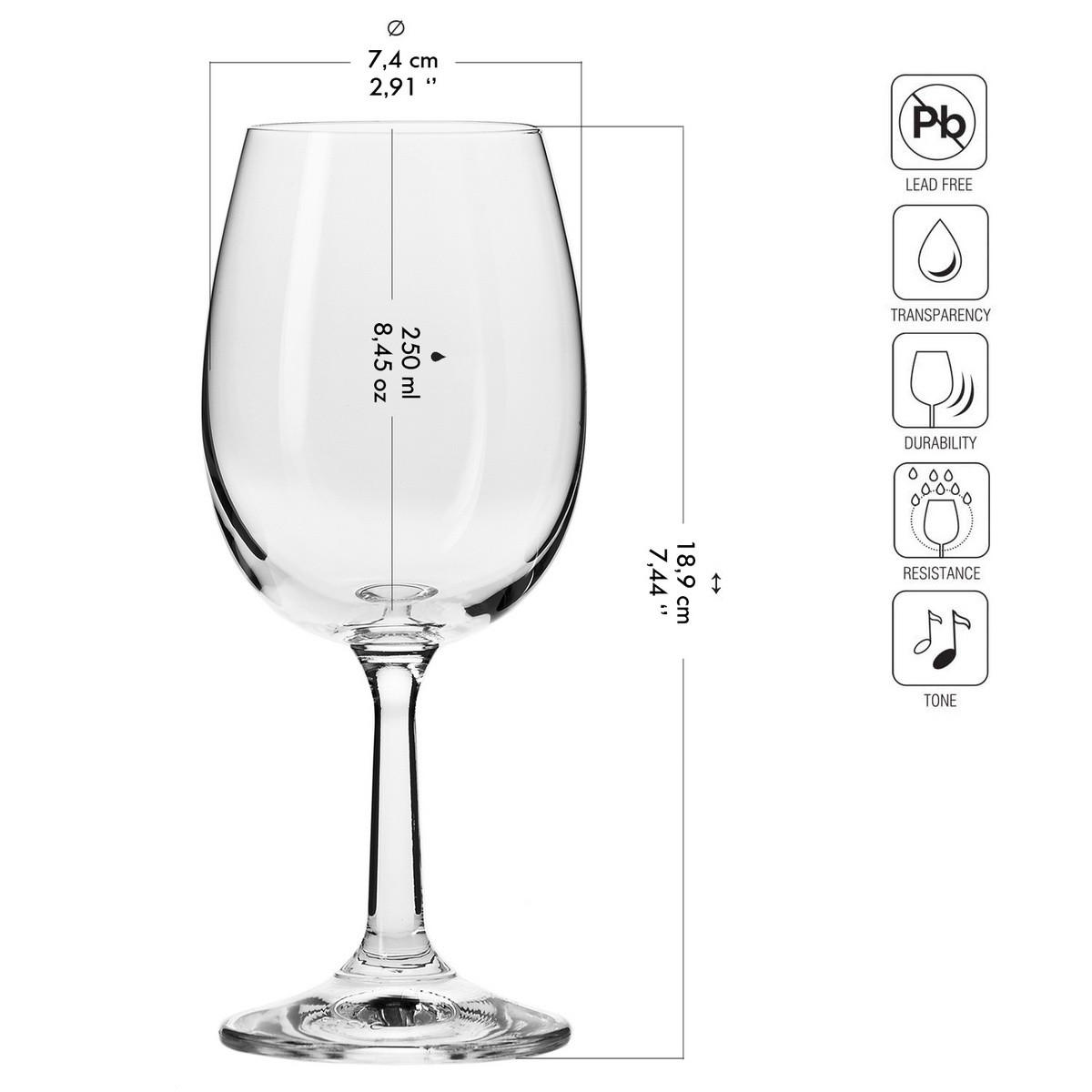 WEISSWEINGLÄSER 6er-Set 280 ML - Transparent, Glas (0.25L) - Krosno Glass