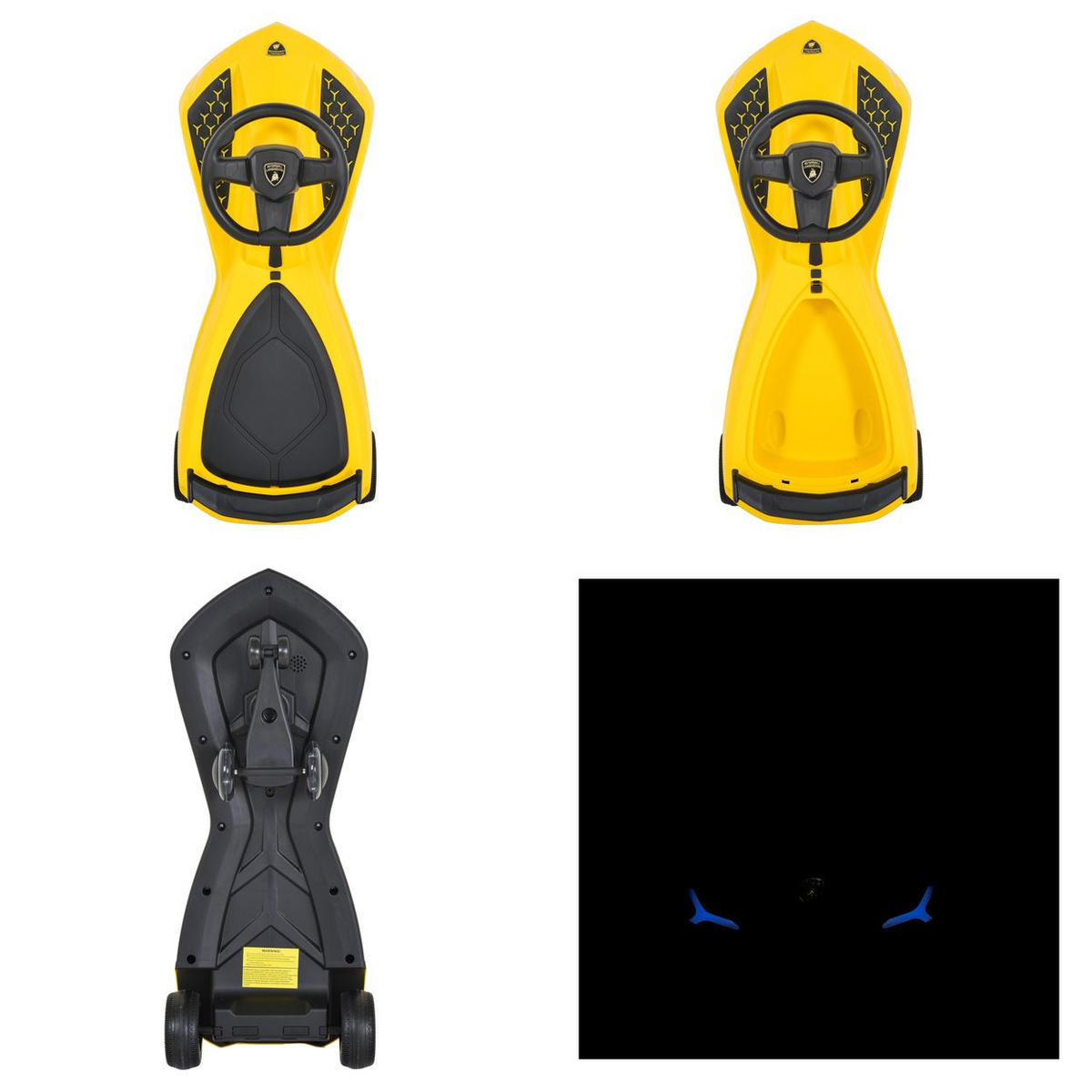 RUTSCHER Lamborghini Swing Car gelb Car Musikfunktion Lichter bis 110kg - Gelb, Kunststoff (78/32/36cm) - Moni