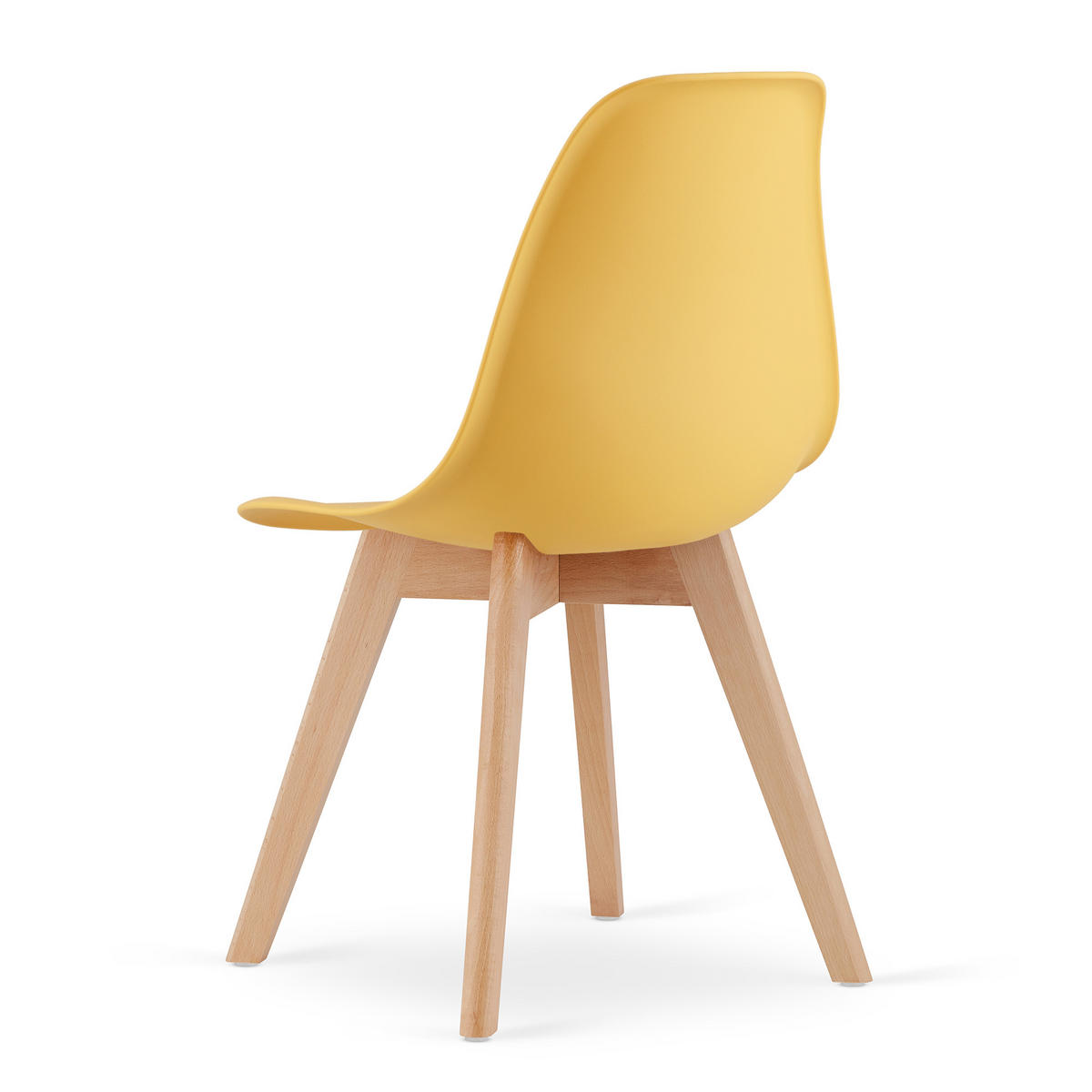 ESSZIMMERSTUHL 2-er Set KITO Senffarbener Sitz, natürliche Beine - Currygelb/Naturfarben, Kunststoff (46/80/54.5cm) - Valora