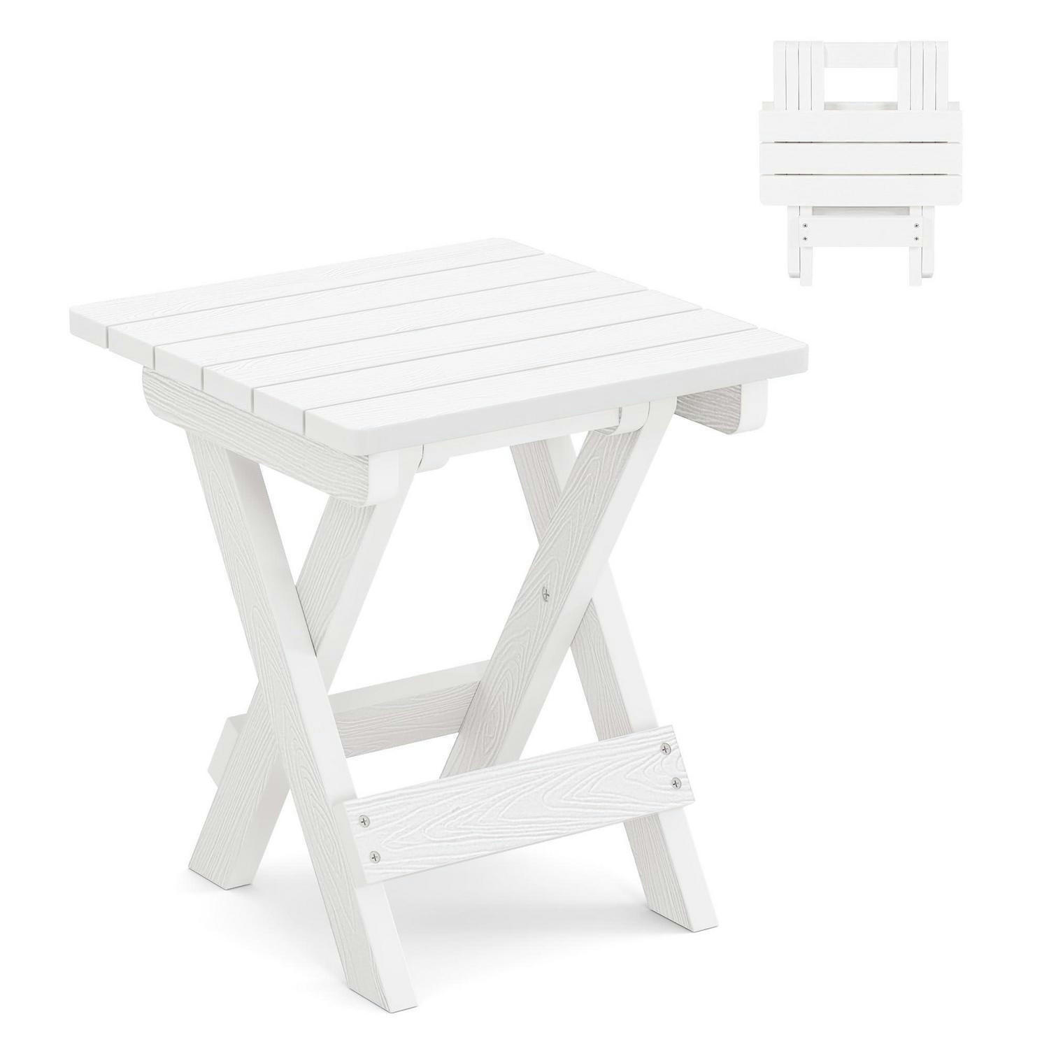 BEISTELLTISCH Outdoor Klappbar Weiß 32 x 32 x 36 cm - Weiß, Kunststoff (23/32/36cm)