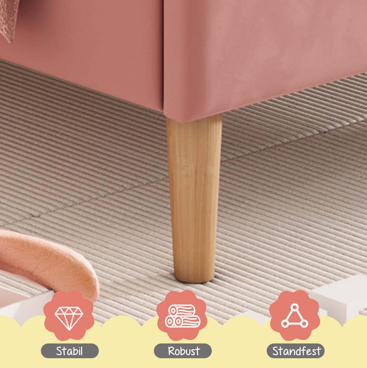 ČALOUNĚNÁ postel 140/200 cm růžová ze sametu s polohovatelným čelem a lamelovým roštem - růžová, textil (140/200cm) - OKWISH