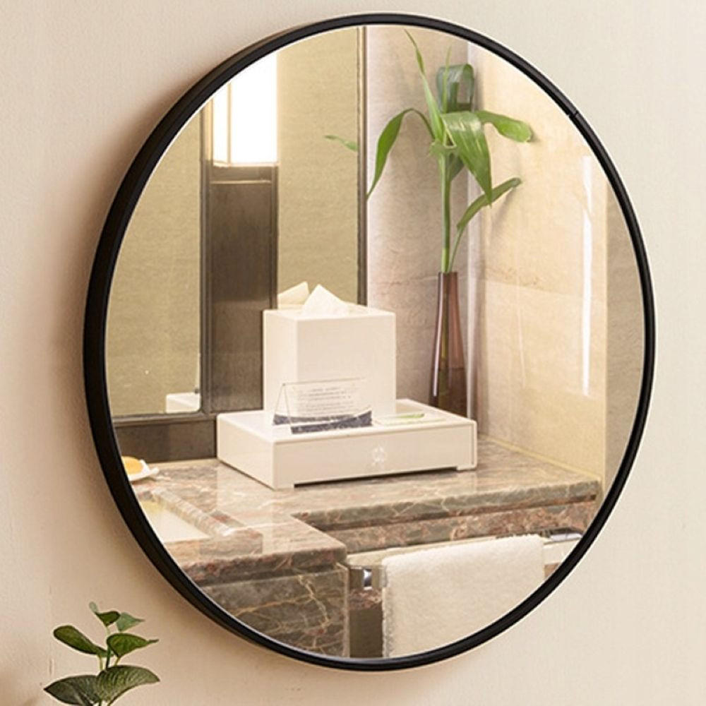 Thumbnail - Spiegel,, Schwarz, Glas, 80x9x80 cm, Spiegel, Wandspiegel