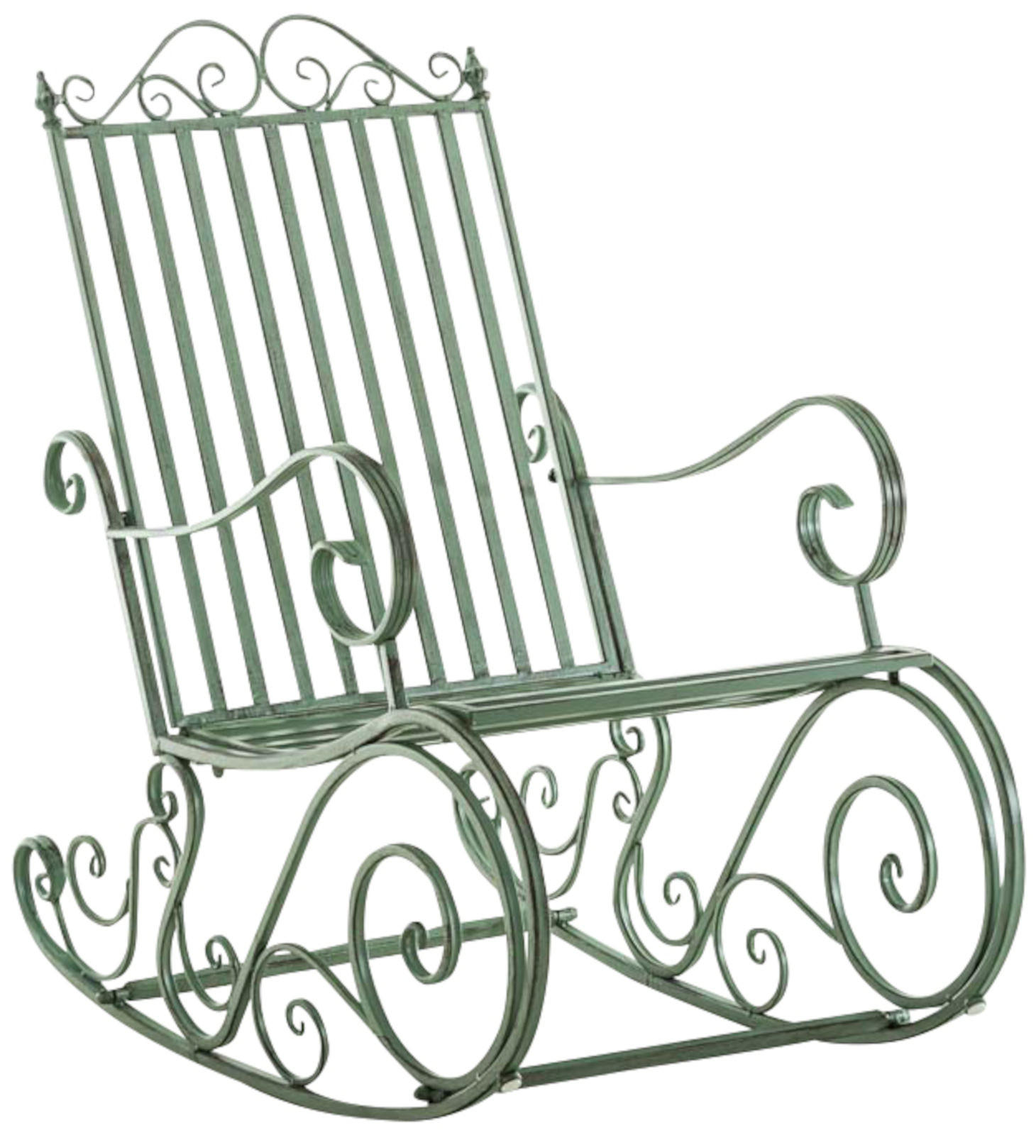 GARTENSCHAUKELSTUHL 2er Set Metall Antik-Grün - Grün, Metall (56/94/90cm) - CLP
