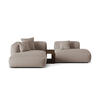 ECKSOFA modular links Martina aus strukturiertem Stoff dunkelbeige 2 Sitzplätze - Mokka, Textil (176/285cm) - Micadoni