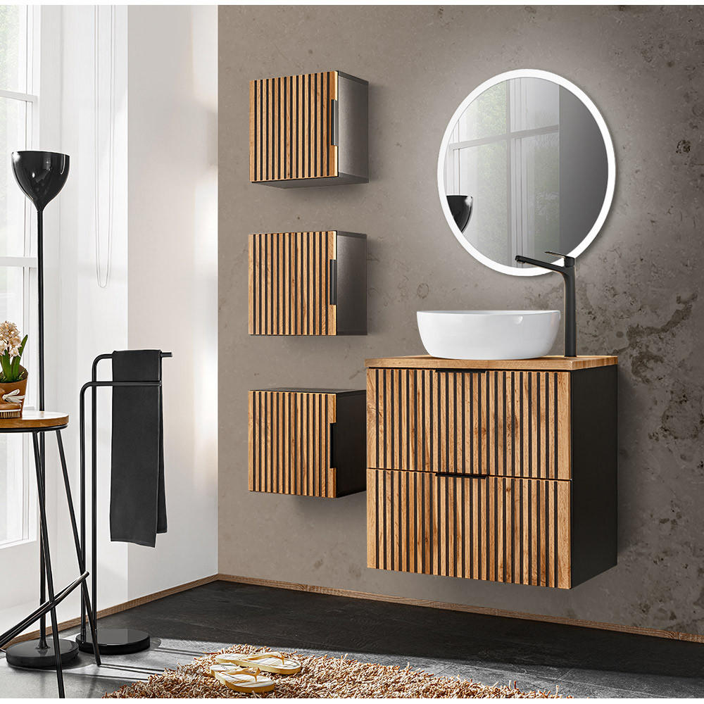 Lomado Badmöbel-Set Braun 110x200x47 cm