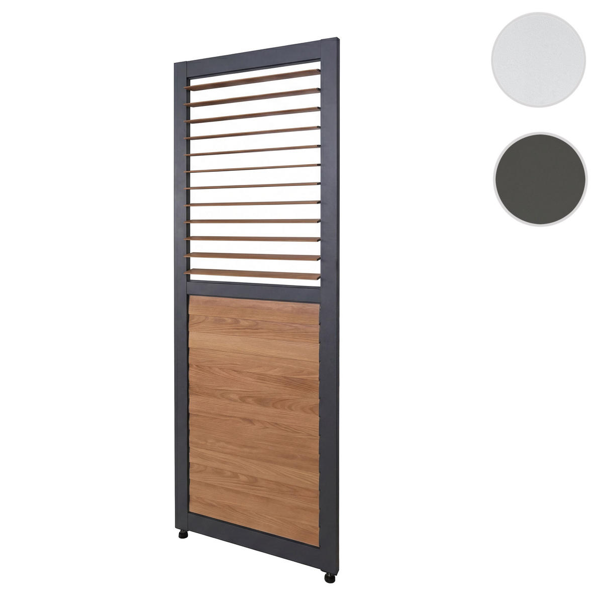 LAMELLENWAND für Pergola 220x68cm Weiß/Holzoptik - Weiß, Metall (68/220/3cm) - BERLINLODGE