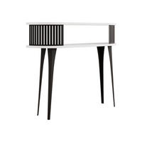 KONSOLENTISCH Roenni Oval - Schwarz/Weiß, Holzwerkstoff/Metall (100/25/86cm) - MIRJAN24