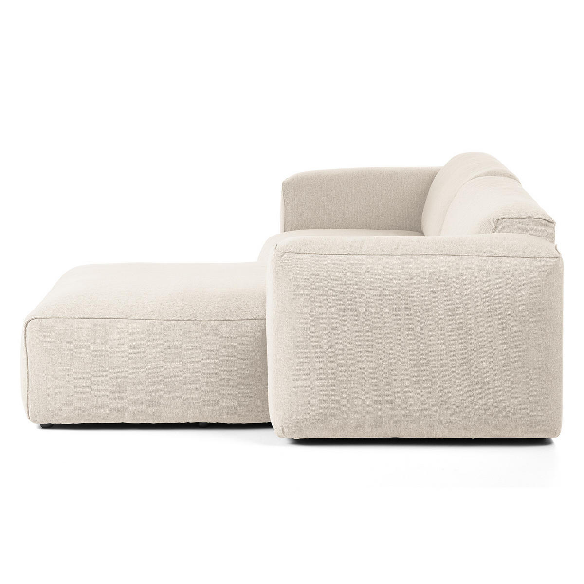 1,5-SITZER ECKSOFA mit Longchair - Beige/Schwarz, Kunststoff/Textil (260/173cm) - home24