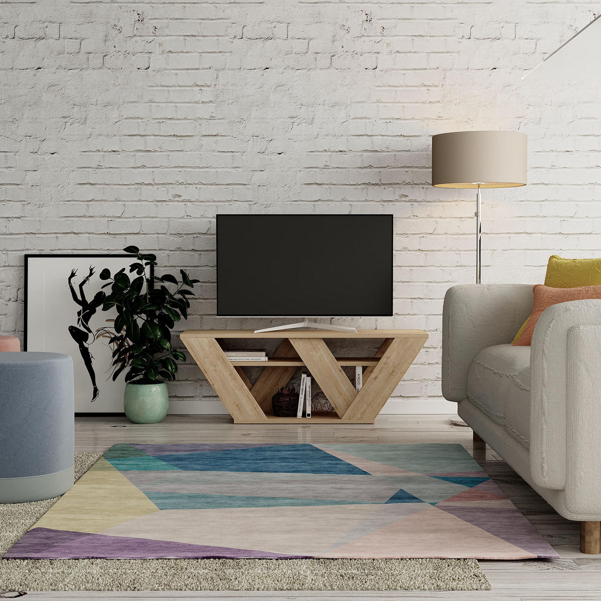 TV-LOWBOARD Pipralla Eiche 110/30/40 cm - Eichefarben, Holzwerkstoff (110/40/30cm) - Decortie