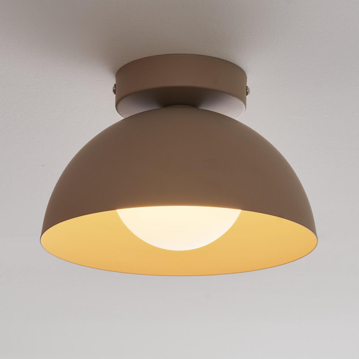 WANDLEUCHTE Senka, Weiß und Taupe, 20cm - Weiß, Glas (20/20/13cm) - KOSILUM