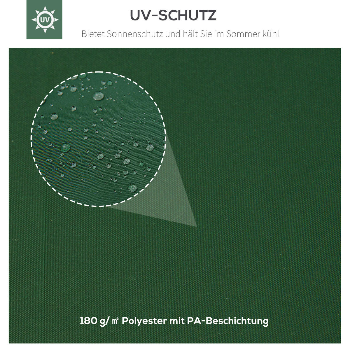 PAVILLON-ERSATZDACH von Outsunny 3x4 m, Doppeldach-Design, wetterfestes Polyester-Ersatzteil für Partyzelt und Gartenpavillon, Grün - Grün, Textil (300/20/400cm)