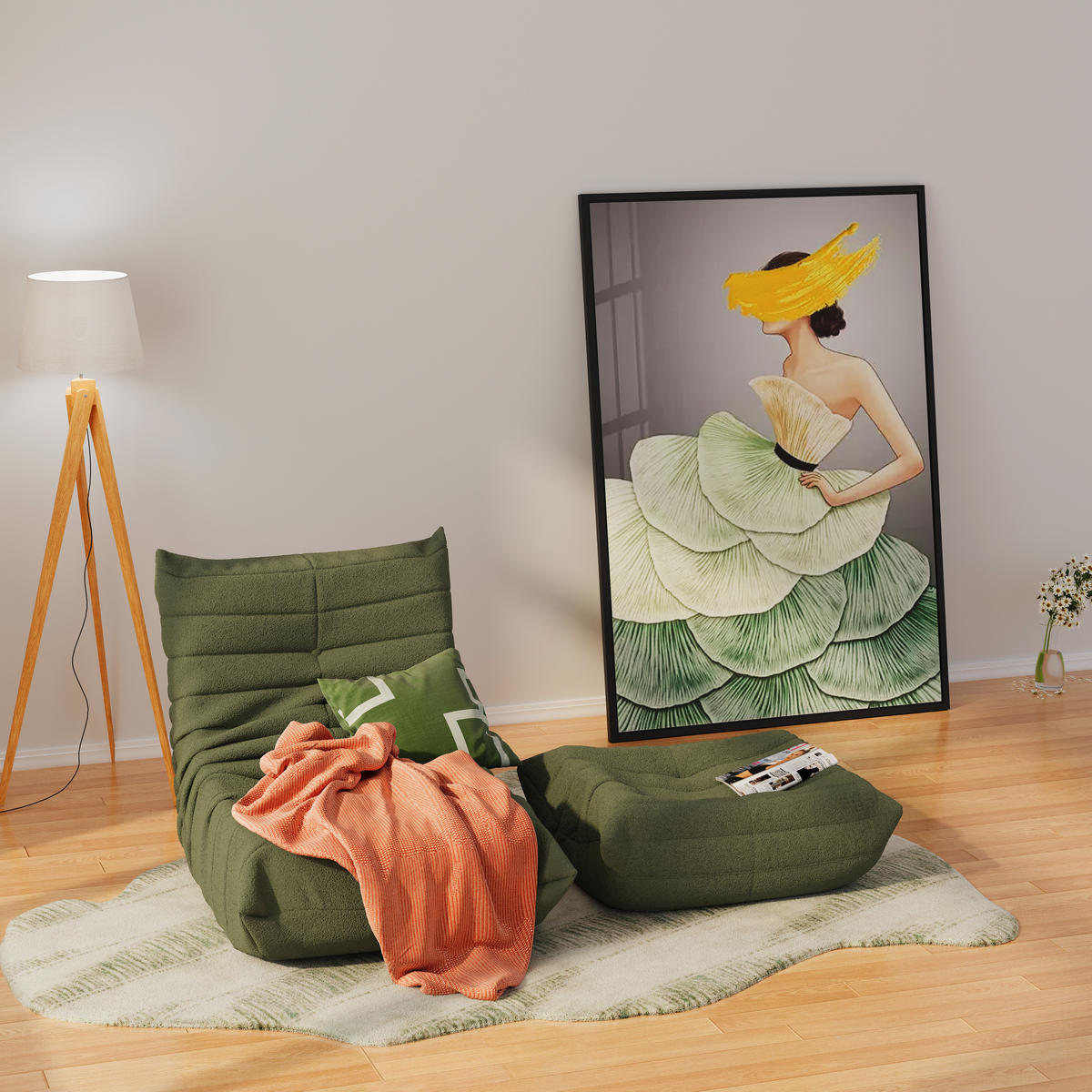 SITZSACK in Grün aus Stoff mit hochelastischer Schaumstofffüllung - Grün, Textil (85/79/110cm) - CHICFURN
