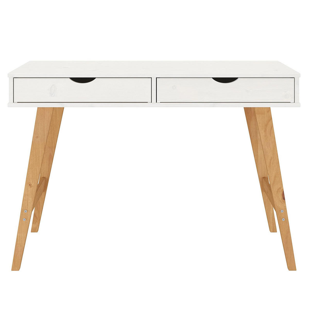 SCHREIBTISCH MILO - Eichefarben/Weiß, Holz (50/110/75cm) - IDIMEX