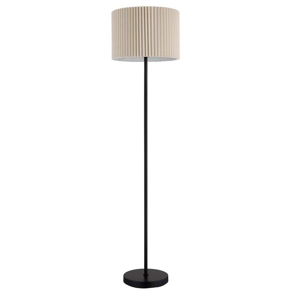 LED STEHLEUCHTE Textil Natur Schwarz - Beige, Metall (38/38/152cm) - Globo Lighting