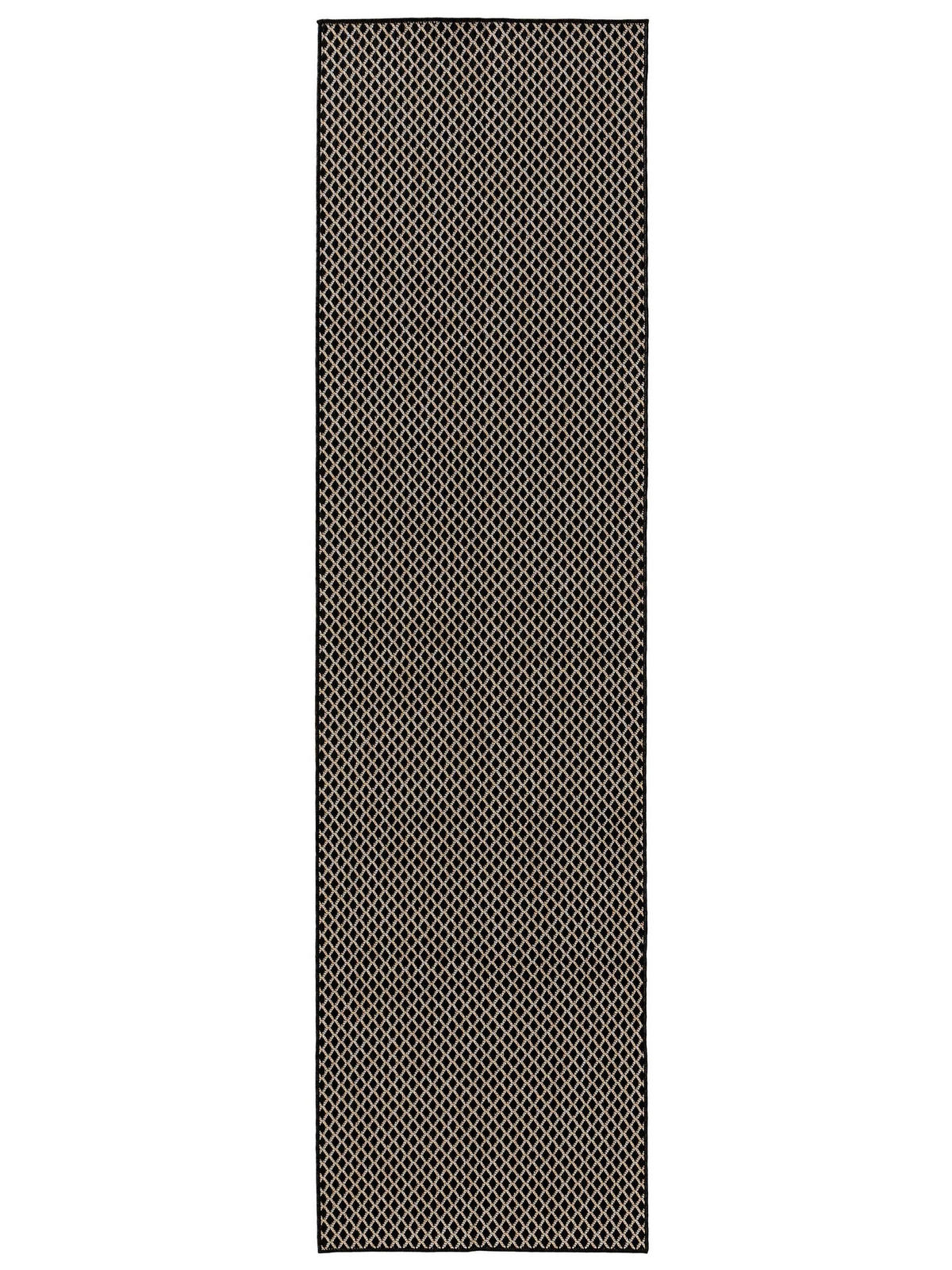OUTDOORTEPPICH Lou Schwarz 80x300 cm - Schwarz, Kunststoff (80/300cm) - benuta