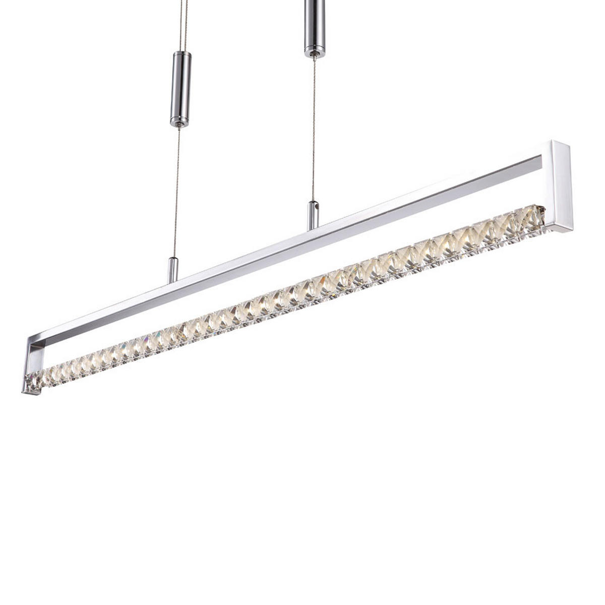 LED HÄNGELEUCHTE Kristalloptik Silber - Silberfarben, Metall (99/6/180cm) - Globo Lighting