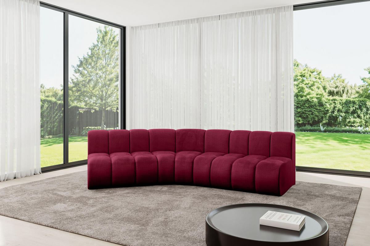 ECKSOFA modulares Sofa Montra-L1 - 290x174x70 cm Bordeauxrot - Bordeaux, Holzwerkstoff/Textil (290/174cm) - ALTDECOR