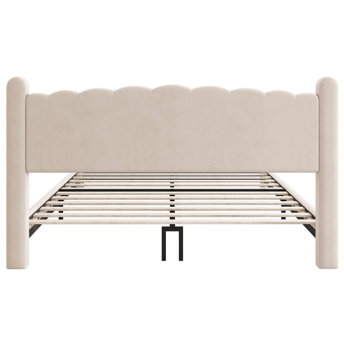 POLSTERBETT mit Lattenrost 180x200 cm Samt Beige - Beige, Metall (180/200cm) - Meubliv