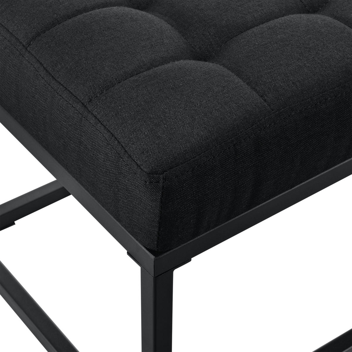 POLSTERBANK Salta - Schwarz, Textil/Metall (120/38/40cm) - pro.tec