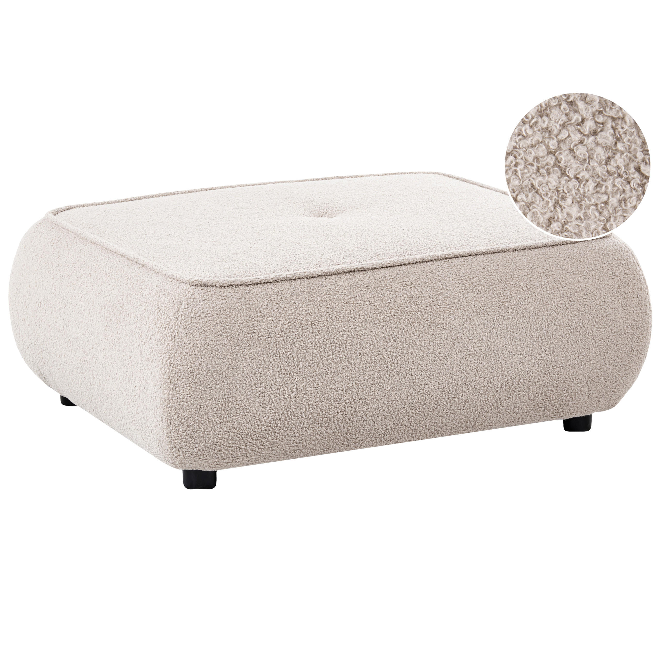 OTTOMANE Bouclé Beige Salla - Beige/Schwarz, Textil (96/43/78cm) - Beliani