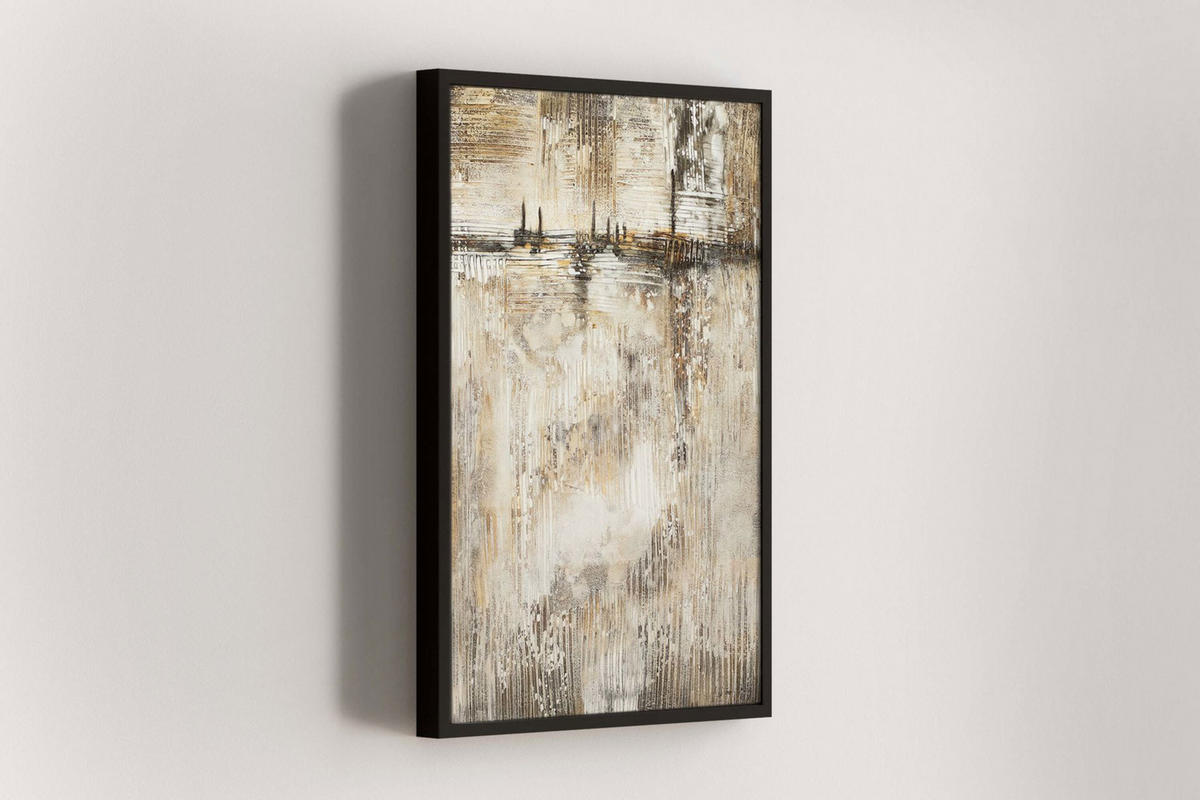 ACRYLBILD HANDGEMALT 60/80 cm - Beige/Braun, Holz/Textil (1.45/80cm) - KUNSTLOFT