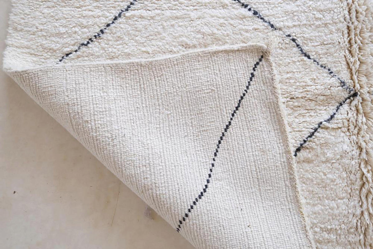 BERBERTEPPICH aus Marokko aus reiner Wolle 250x 350 cm - Weiß, Naturmaterialien (250/350cm) - AFK Living