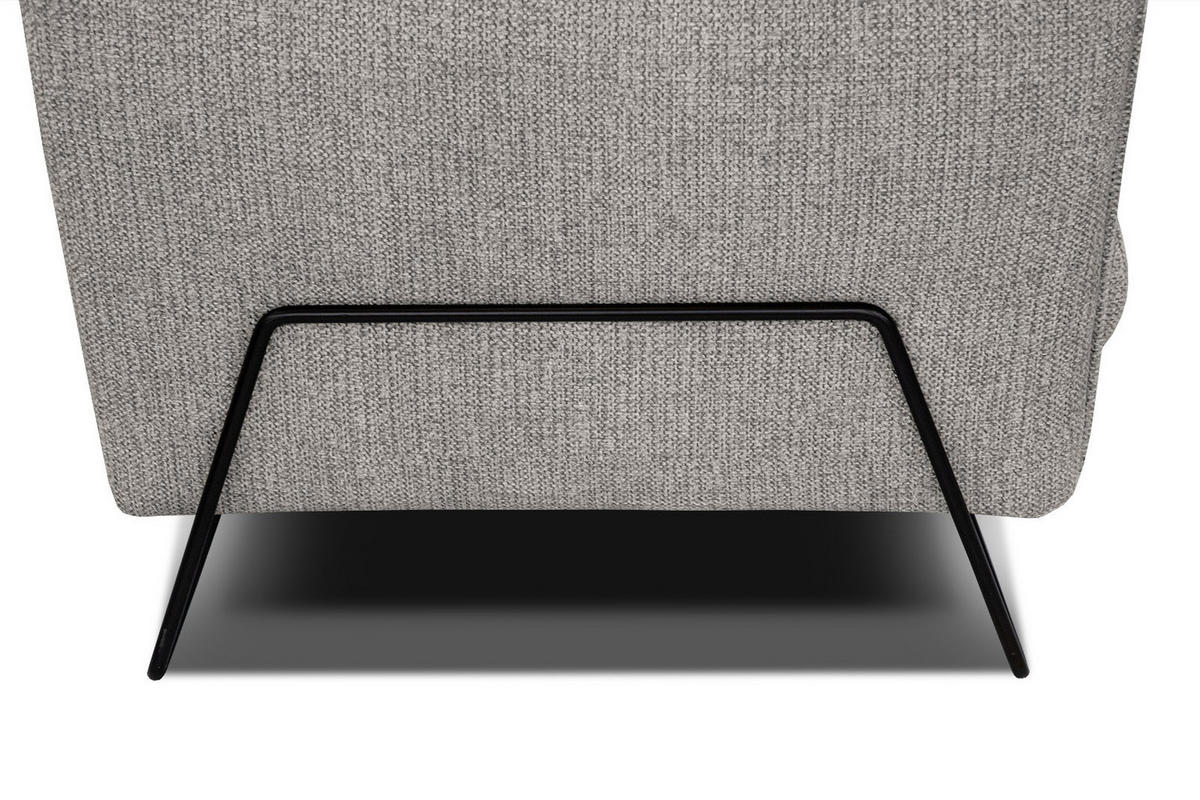 ECKSOFA HOSTEN 4-Sitzer, platinfarben - Platinfarben/Schwarz, Holzwerkstoff/Textil (269/158cm) - Courtois Laville