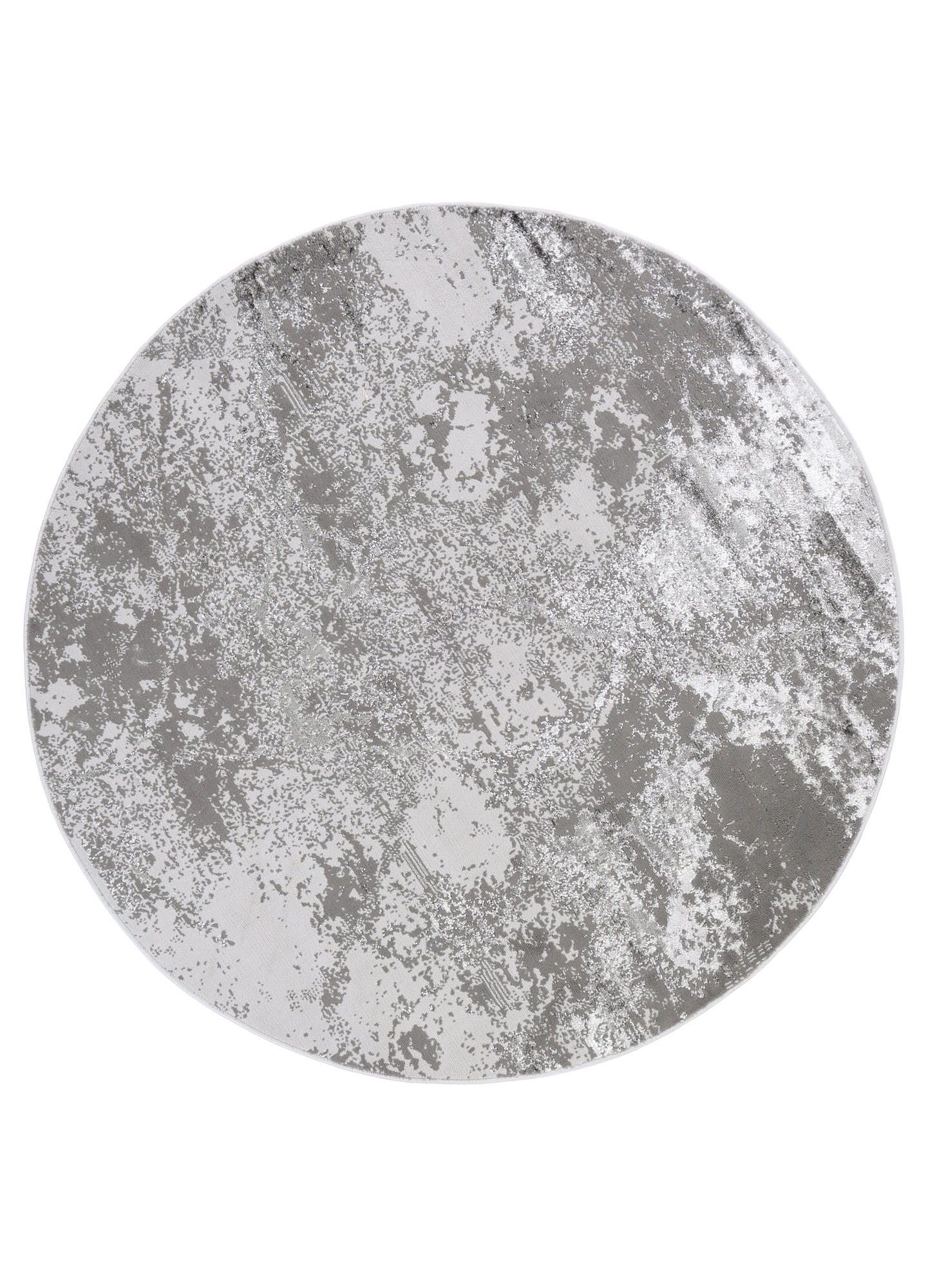 TEPPICH CRYSTAL ROUND Grau 100/100 cm - Grau, Kunststoff (100/100cm) - Tapiso