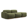3-SITZER SOFA Rechts Chenille Stoff Grün - Braun/Olivgrün, Holz/Textil (258/73/95cm) - Makamii