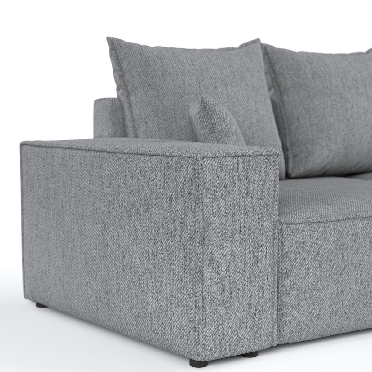 ECKSOFA SENSO mit Schlaffunktion Grau im Neve Stoff - Schwarz/Grau, Holz/Holzwerkstoff (255/148cm) - AltaBeds