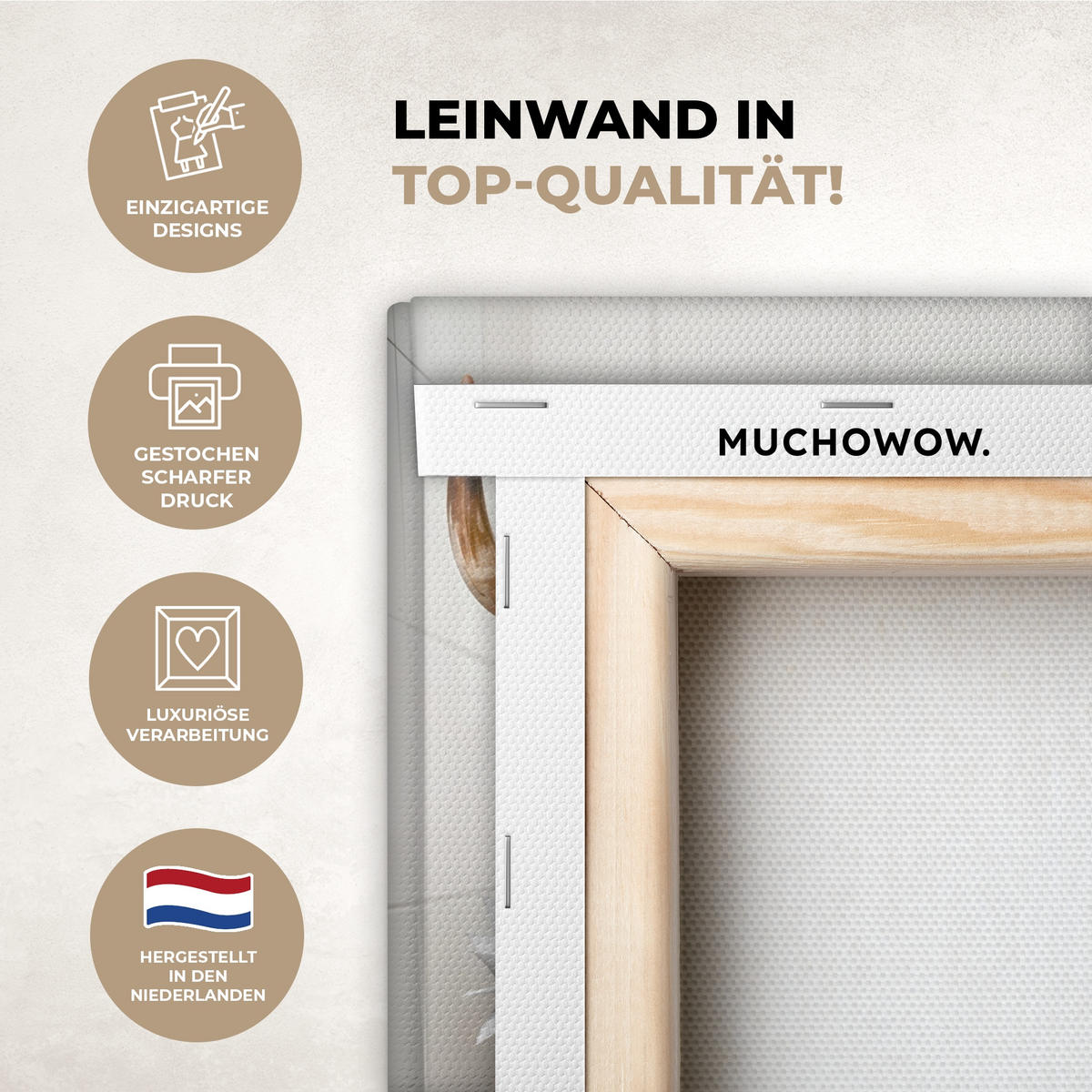 LEINWANDBILD Schottischer Highlander - Tier - Zeitung - Toilette 20x30 cm - Kastanienfarben, Textil (20/30cm) - MuchoWow