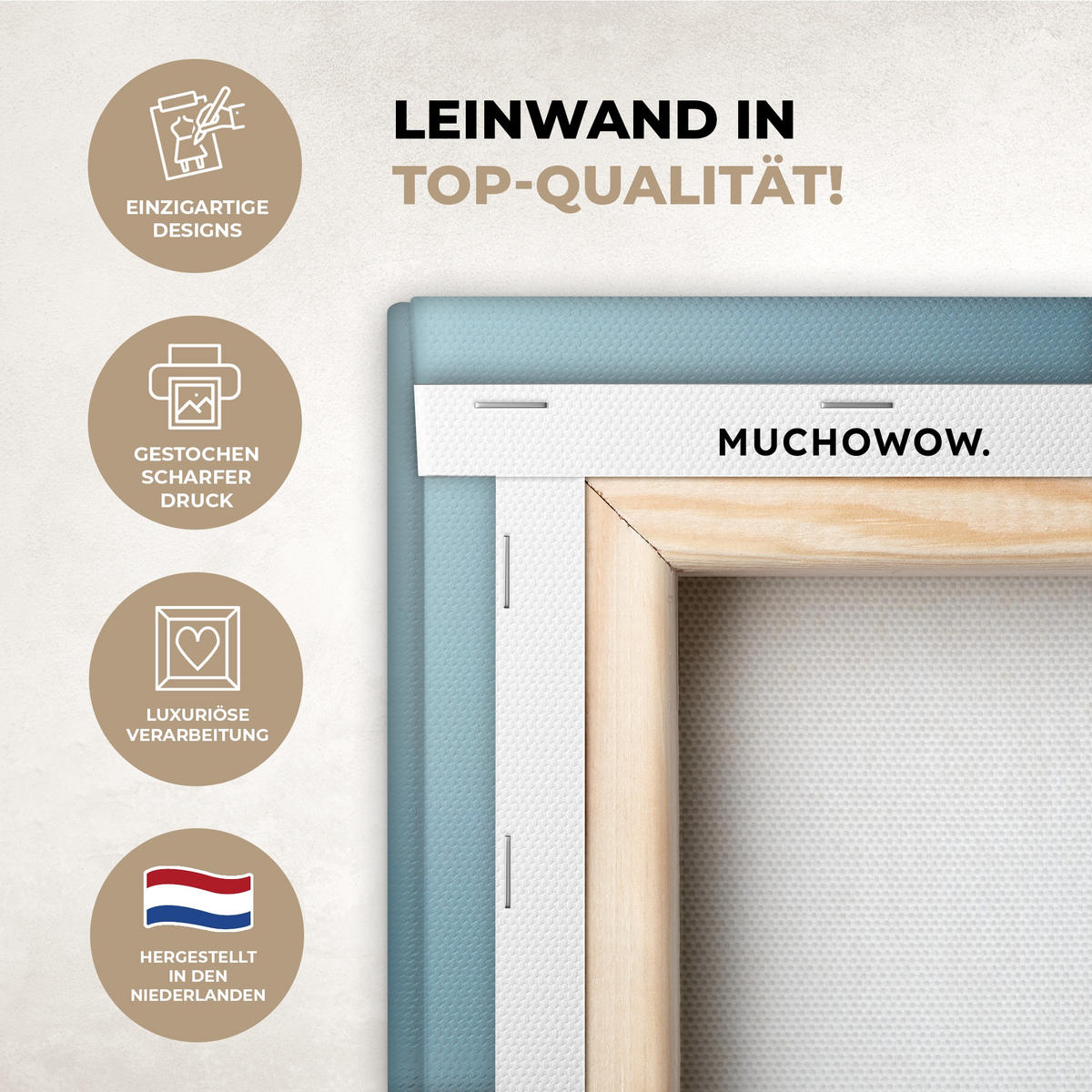 LEINWANDBILD Löwenzahn - Wind - Blau Wandbild Wohnzimmer 50x50 cm - Blaugrau, Textil (50/50cm) - MuchoWow