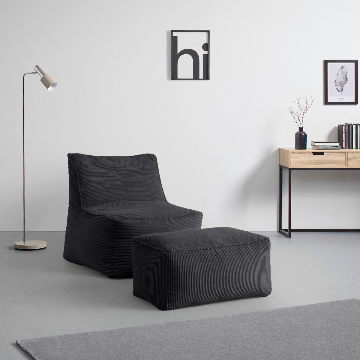 SITZSACK Caroline Anthrazit - Anthrazit, Textil (75/84/88cm) - Mömax