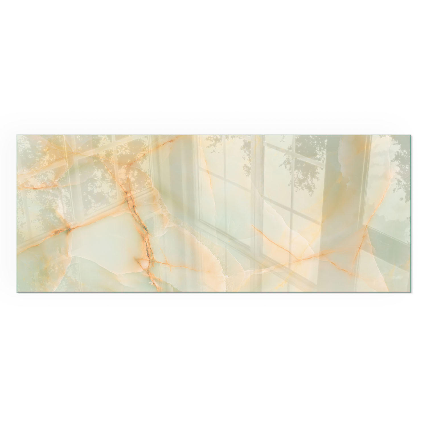 GLASPLATTE für Kamin 125x50 cm - Türkis, Glas (125/50/0.4cm) - TULUP