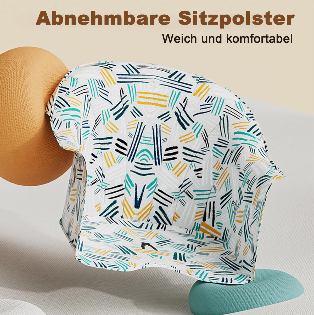 HOCHSTUHL mit 3 wechselbaren PP-Essplatten, 5-Punkt-Gurt und feststellbaren Rollen - Grau, Kunststoff (76/96/59cm) - MIVRAY