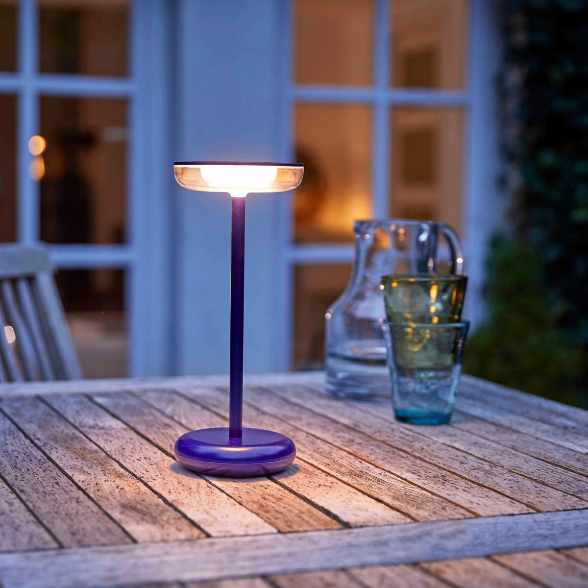 LED-TISCHLAMPE Blau Dimmbar Akku 1800mAh 180lm warmweiß Touch USB-C Nachttischleuchte Höhe 27,4 cm - Blau, Kunststoff (11/11/27.4cm) - Northpoint
